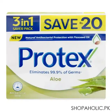 protex aloe antibacterial soap, saver pack, 3x135g main image