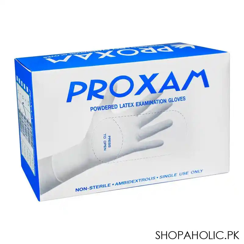 Proxam Latex Examination Gloves, Medium - Main Image