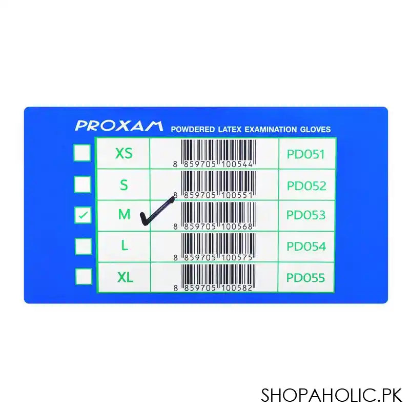 Proxam Latex Examination Gloves, Medium - Image 2