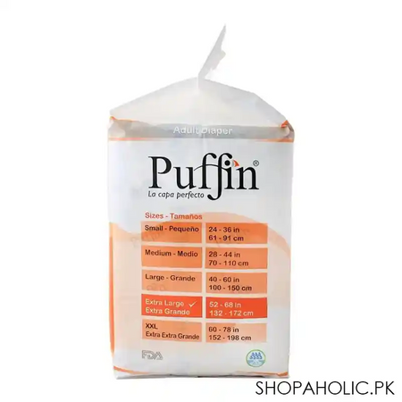 puffin adult diaper, extra large 132 172 cm, 10 pack image2