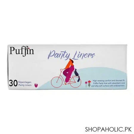 puffin normal panty liners, normal, 30 pack image3