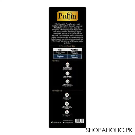 Puffin Premium Disposable Period Panty, XL, 2-Pack - Image 5