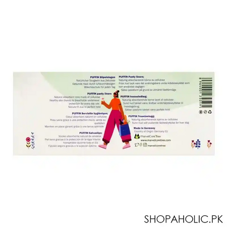puffin super panty liner large, 32 pack image2
