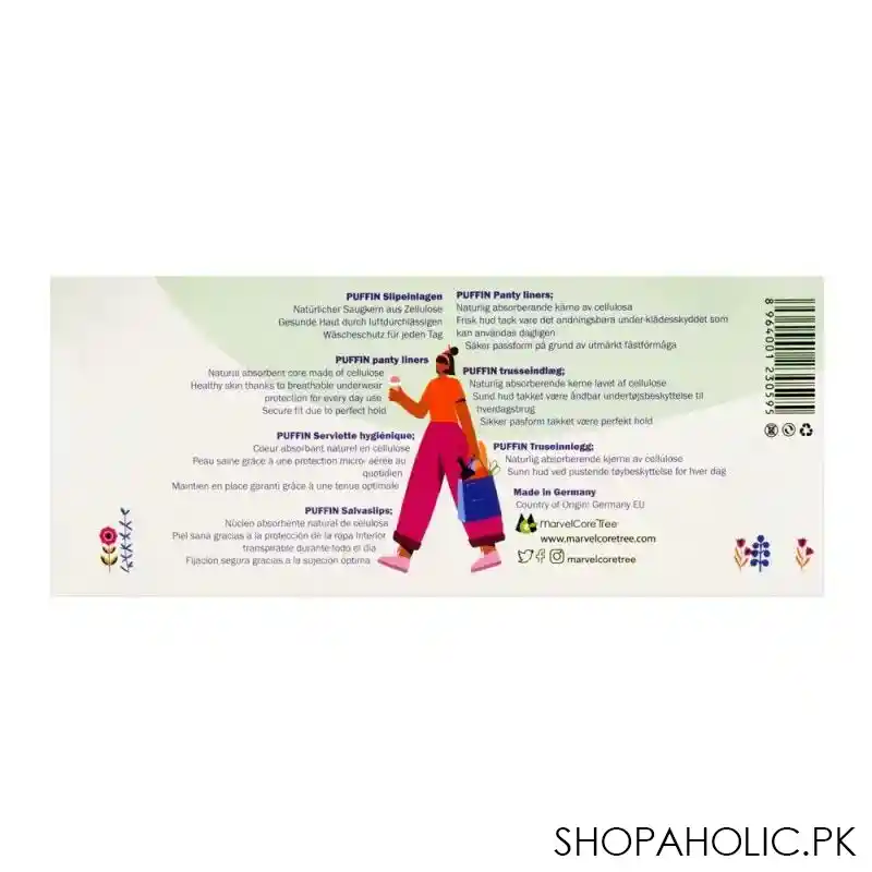 puffin super panty liner large, 32 pack image2