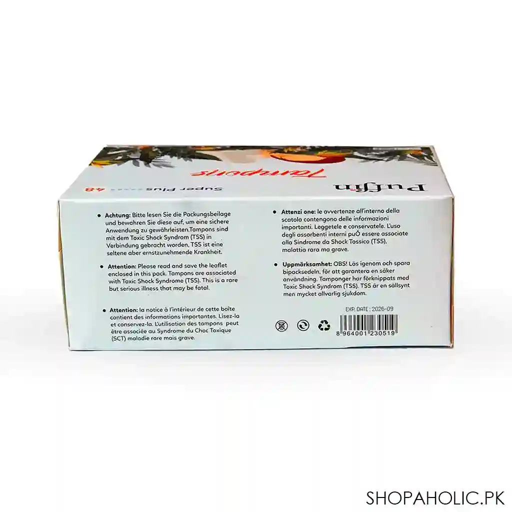 puffin super plus tampoons, 48 pack image2