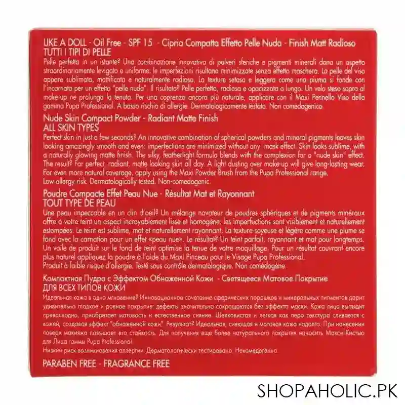 pupa milano like a doll nude skin compact powder, radiant matt finish, oil free, 004 image5