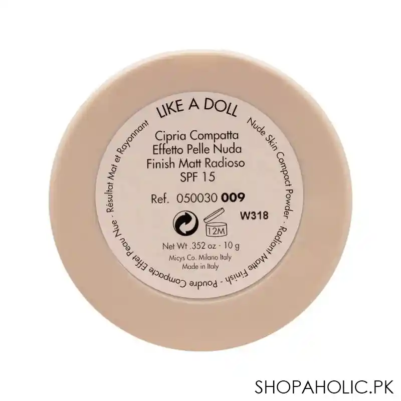 pupa milano like a doll nude skin compact powder, radiant matt finish, oil free, 009 image3