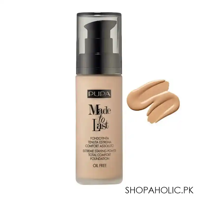 pupa milano made to last extreme styling power total comfort foundation, oil free, 002 main image