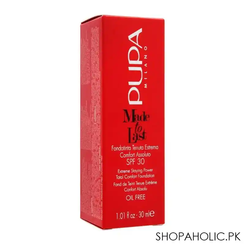 pupa milano made to last extreme styling power total comfort foundation, oil free, 020 image2
