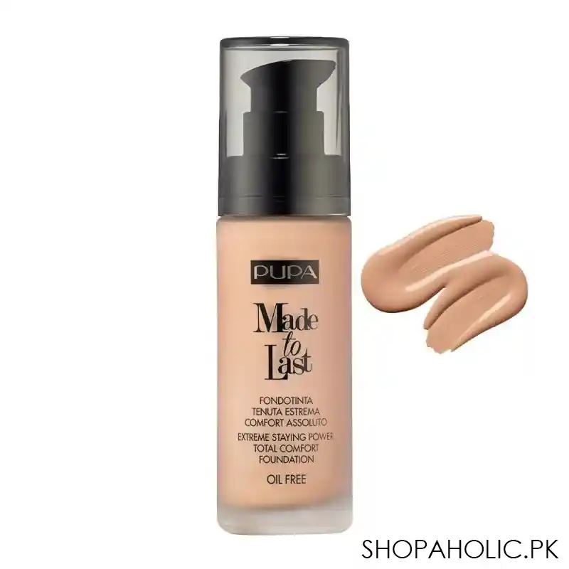 pupa milano made to last extreme styling power total comfort foundation, oil free, 020 main image