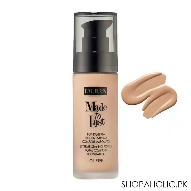 pupa milano made to last extreme styling power total comfort foundation, oil free, 030 main image