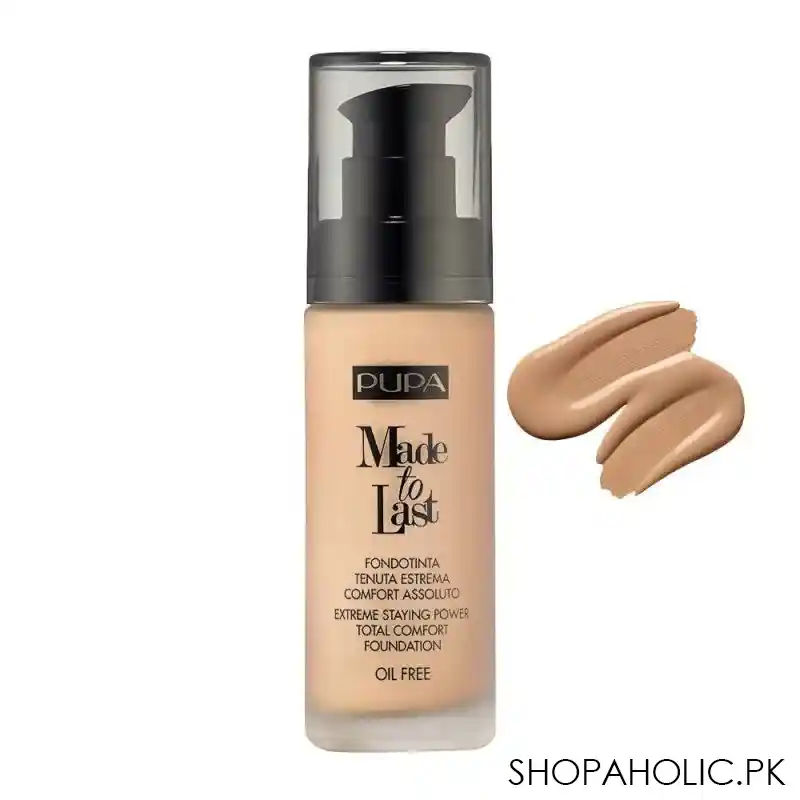 pupa milano made to last extreme styling power total comfort foundation, oil free, 040 main image