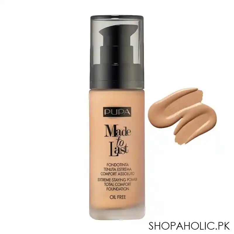 pupa milano made to last extreme styling power total comfort foundation, oil free, 050 main image