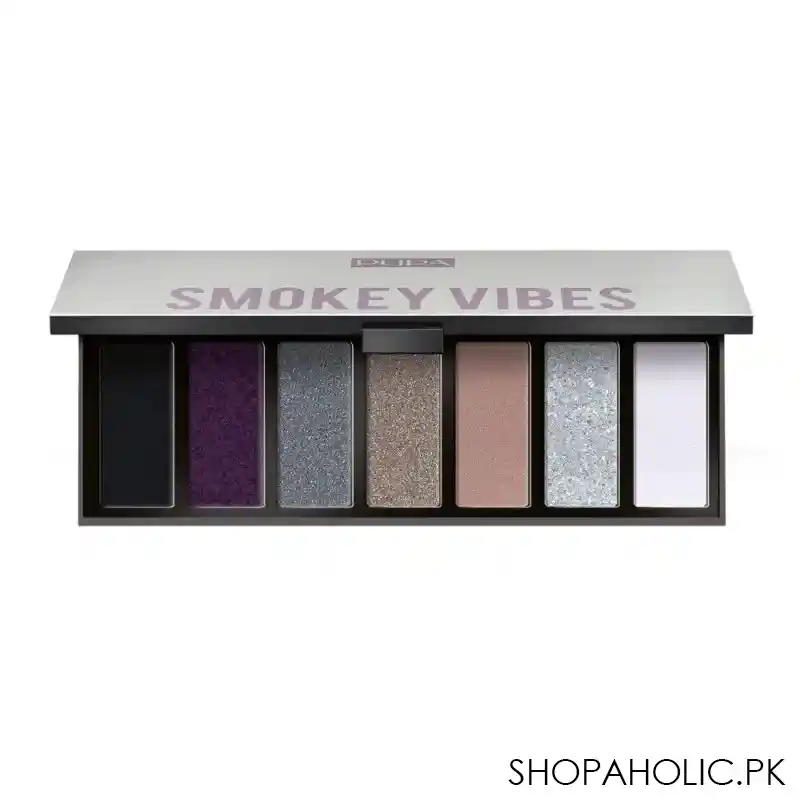 pupa milano make up stories smokey vibes compact eyeshadow palette, 7 shades, 002 main image