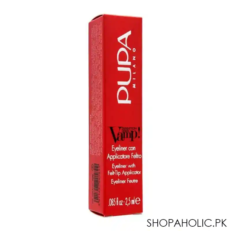 pupa milano vamp definition eyeliner with felt tip applicator, 100 image2