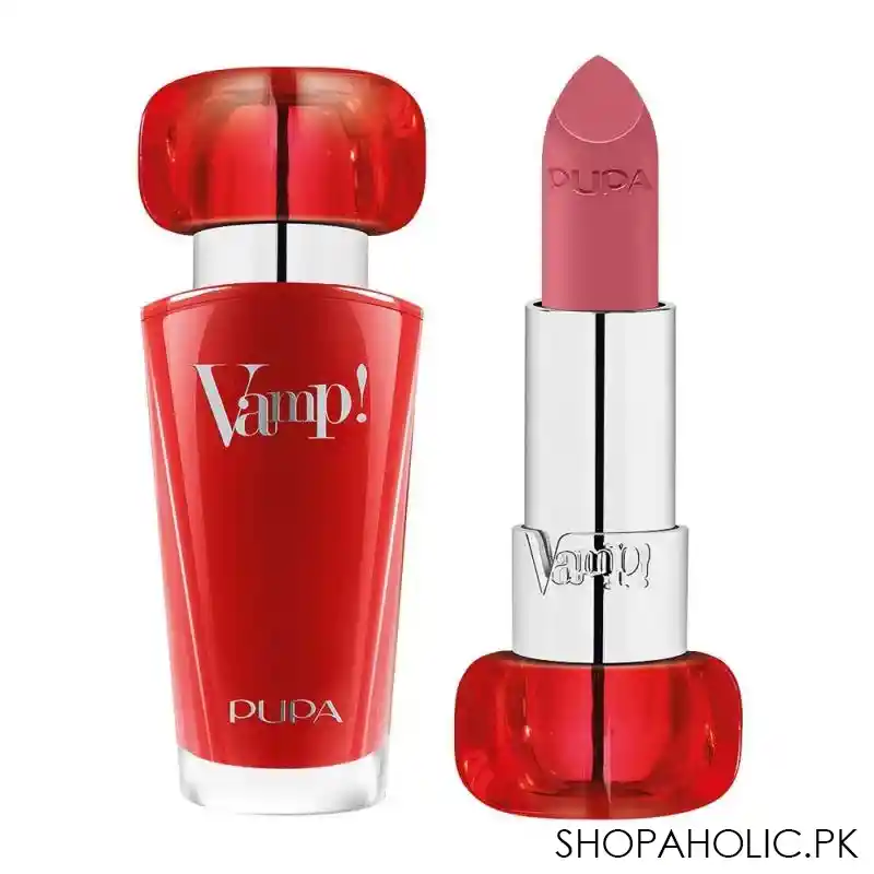 pupa milano vamp extreme colour lipstick with plumping treatment, 204, timelesss rose main image