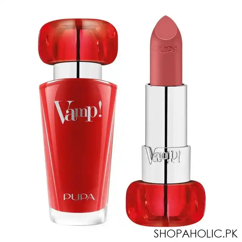pupa milano vamp extreme colour lipstick with plumping treatment, 206, toasted rose main image