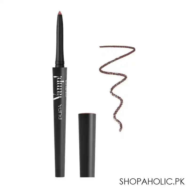 pupa milano vamp eye pencil 2 in 1 eyeliner and kajal waterproof, 200, spicy ginger main image