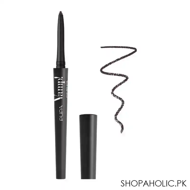 pupa milano vamp eye pencil 2 in 1 eyeliner and kajal waterproof, 201, hot chestnut main image