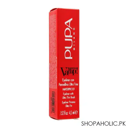 pupa milano vamp professional waterproof eyeliner with ultra thin brush, 100 image2