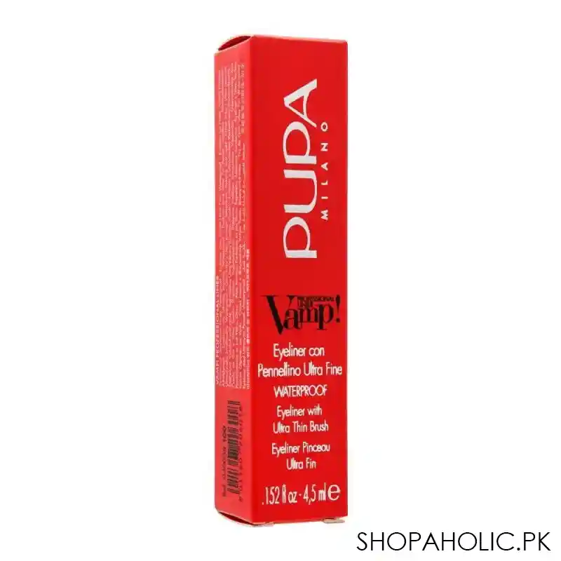 pupa milano vamp professional waterproof eyeliner with ultra thin brush, 100 image2