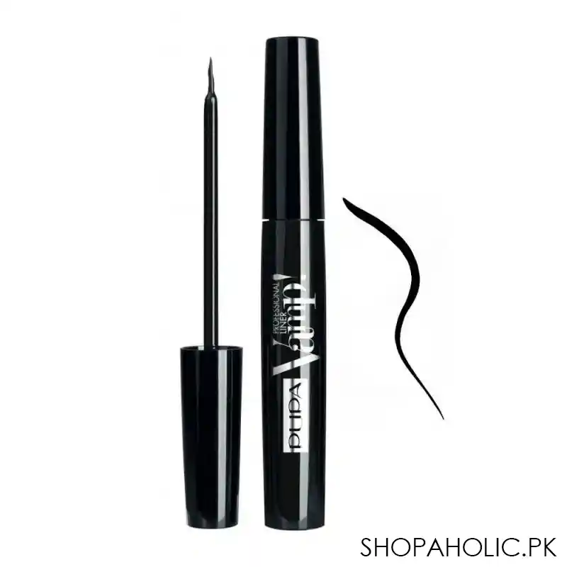 pupa milano vamp professional waterproof eyeliner with ultra thin brush, 100 main image