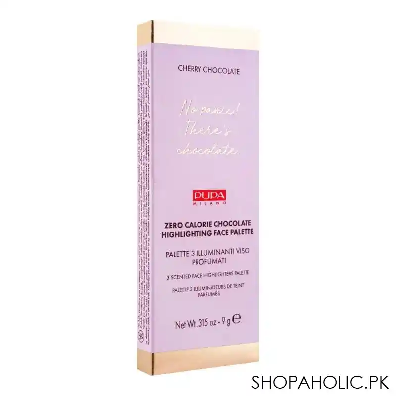 pupa milano zero calorie chocolate highlighting face palette, 001 cherry chocolate image2