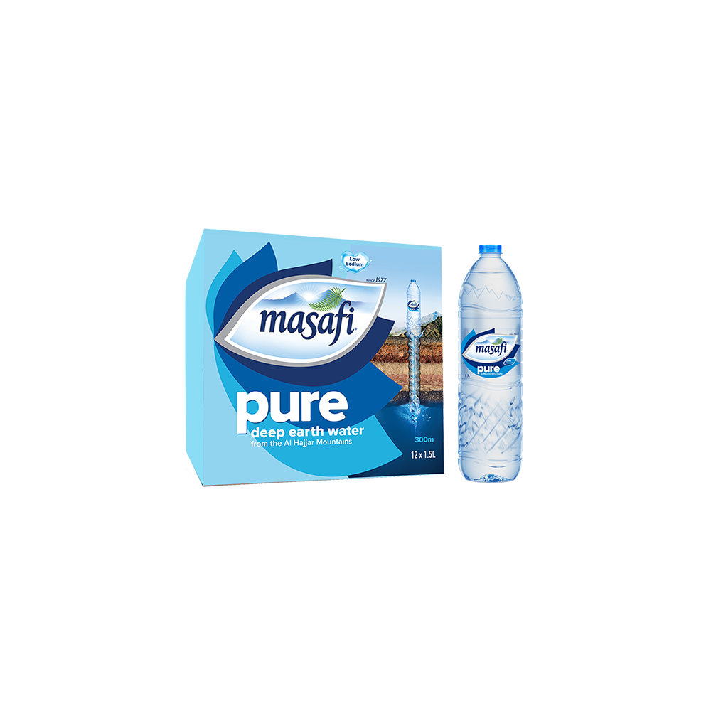 Masafi Pure Drinking Water 1.5 Liter, 12 Piece Carton - Main Image