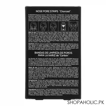 purederm charcoal nose pore strips, 6 strips image2