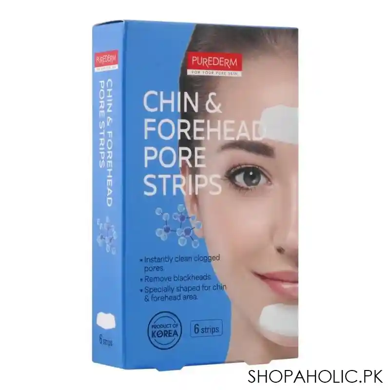 purederm chin & forehead pore strips, 6 pack main image