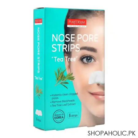 purederm tea tree nose pore strips, 6 strips main image
