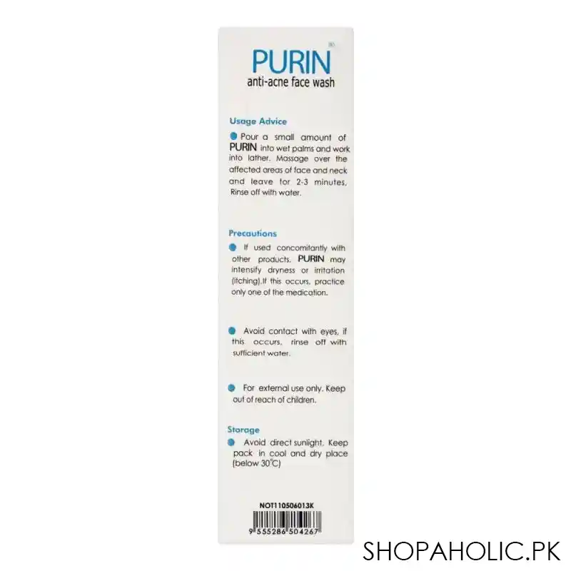 purin anti acne face wash, 75g image2