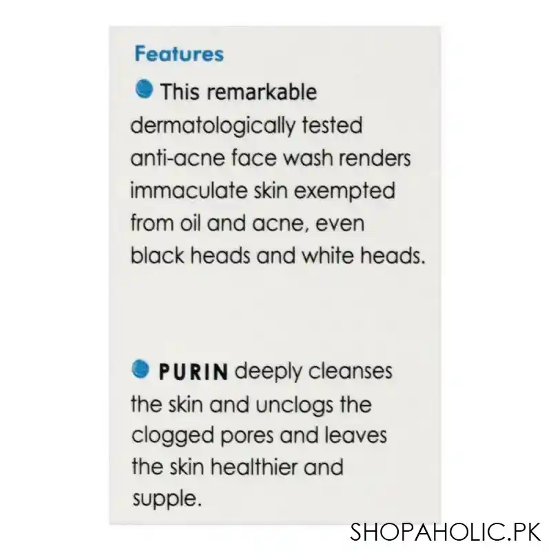 purin anti acne face wash, 75g image5