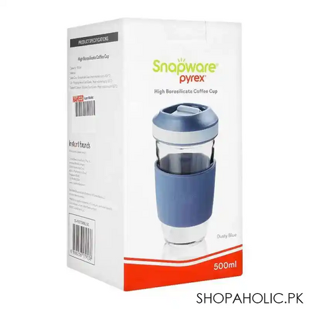pyrex snap ware glass tumbler, blue, 500ml, sn fegt500bl/sg main image