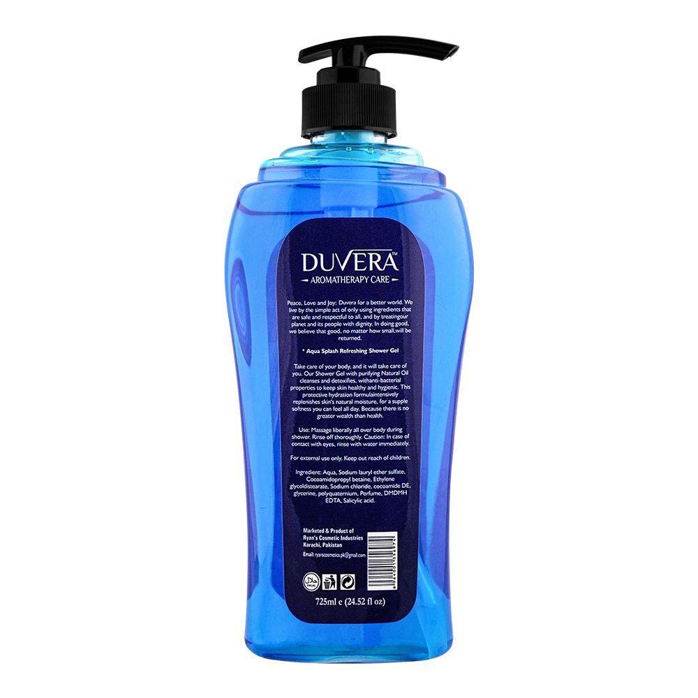 Duvera Aqua Splash Refreshing Shower Gel, 725ml - Image 2