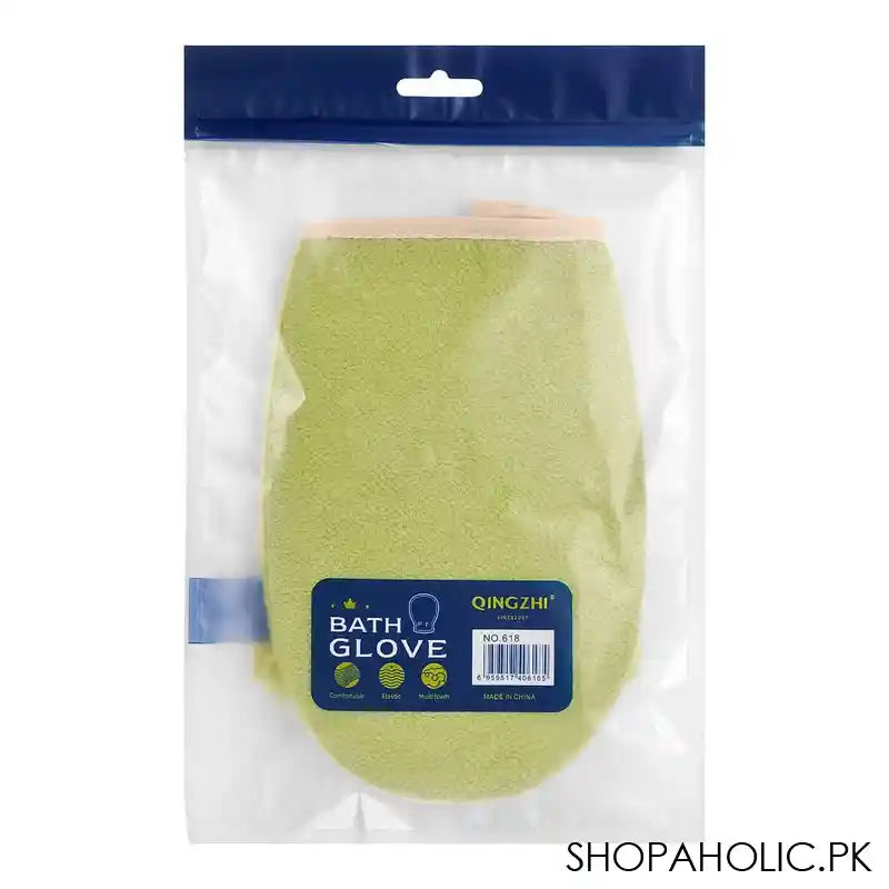 Qingzhi Loofah Bath Glove, Green, 1-Piece, 34539-4 - Image 2