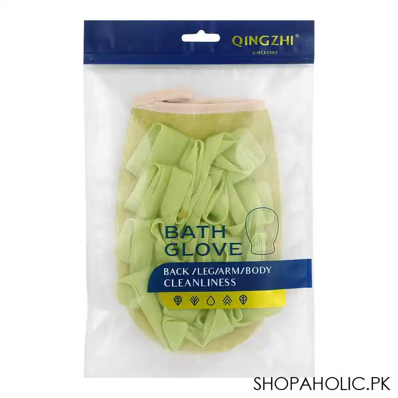 Qingzhi Loofah Bath Glove, Green, 1-Piece, 34539-4 - Image 3