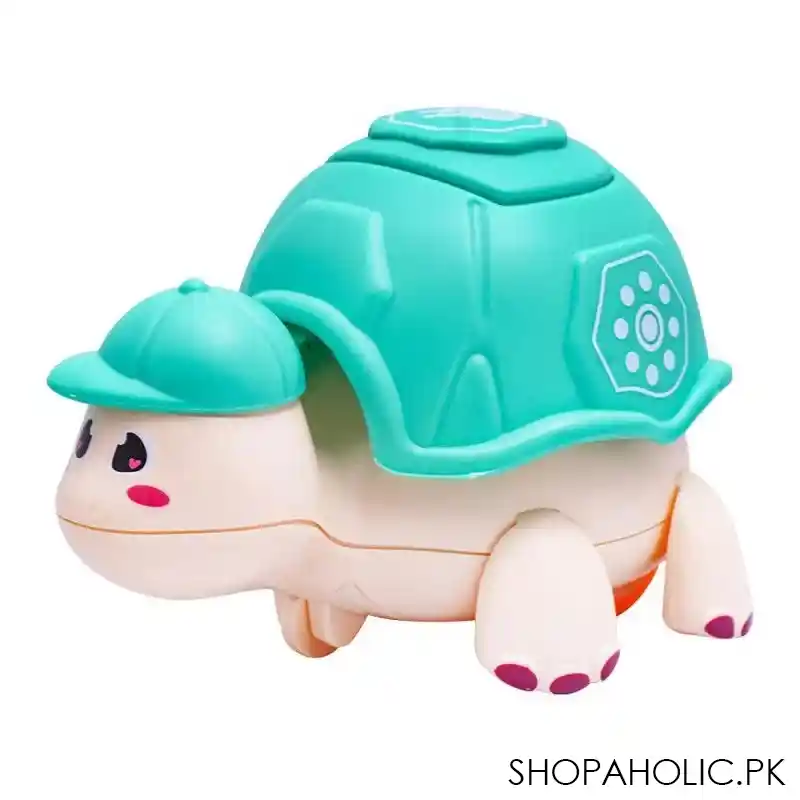 rabia toys cute little turtle with light & music green, hy 721 image2