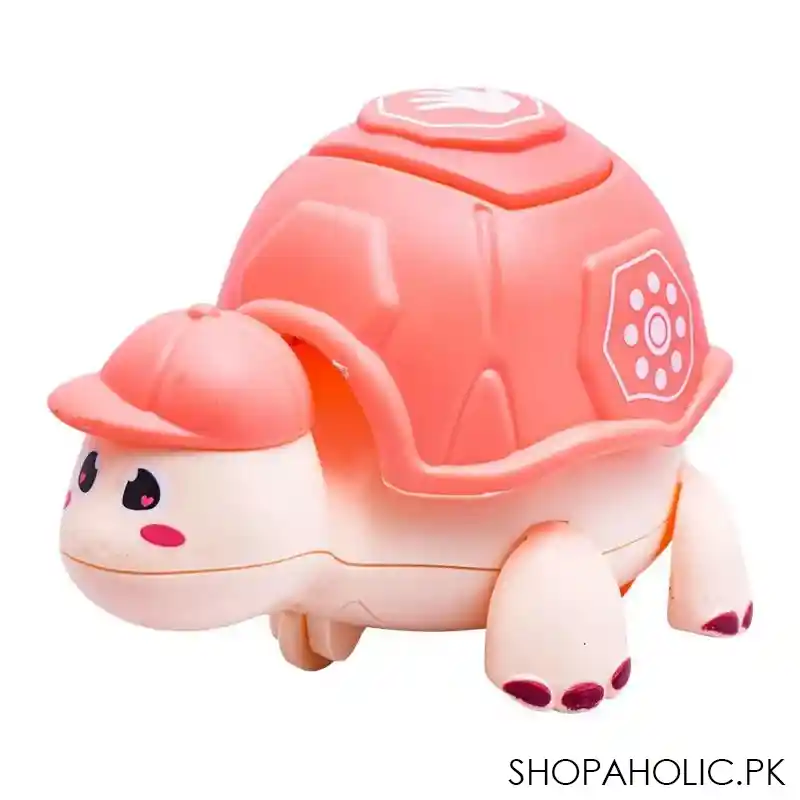 rabia toys cute little turtle with light & music pink, hy 721 image2