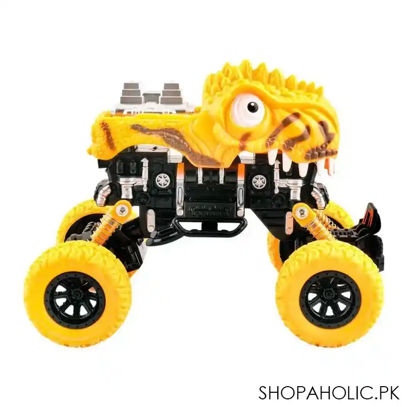 rabia toys dinosaur climber big foot recovery pull back car, yellow image2