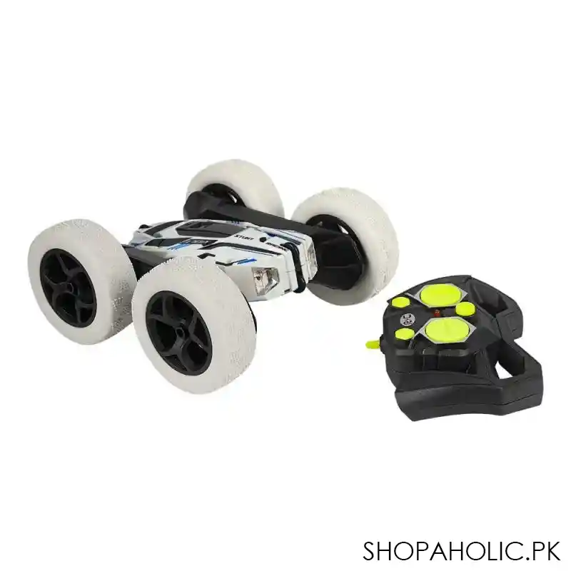 rabia toys remote control 2 sided stunt car, w/light blue & grey, for 6+ years, ty 702 main image