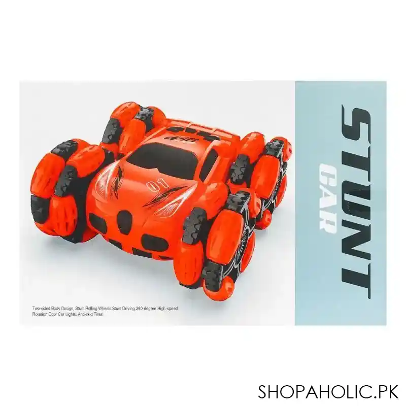 rabia toys remote control 360 rolling 2 sided stunt car, w/light green, for 6+ years, cq 507 image3