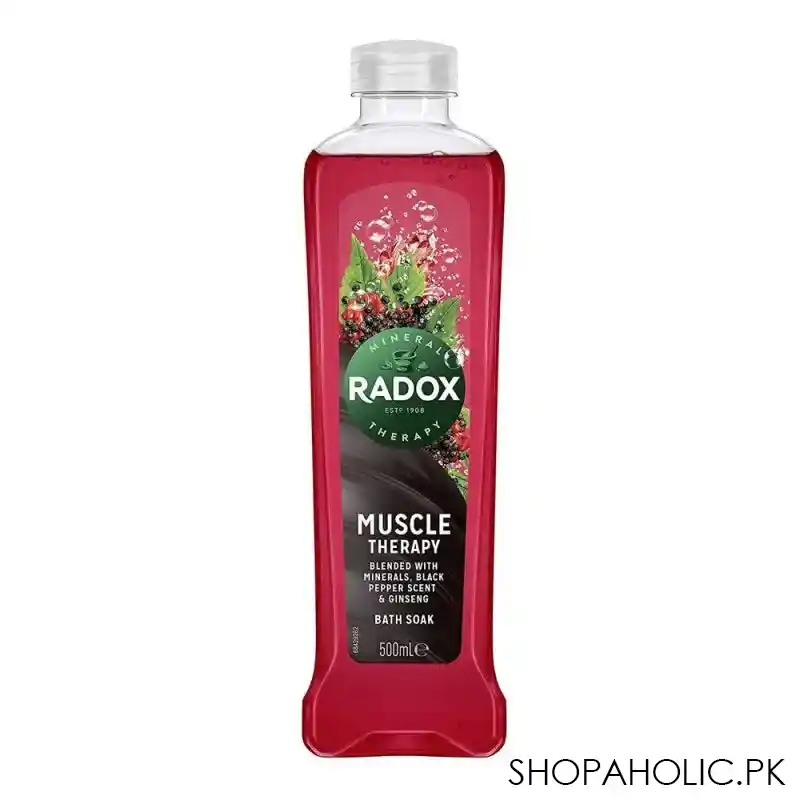 radox muscle therapy blended with mineral, black pepper scent & ginseng bath soak, 500ml main image
