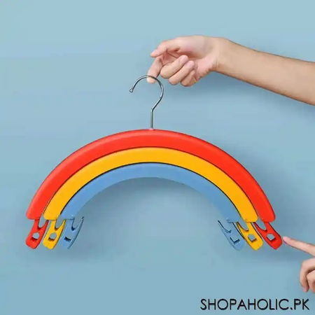 rainbow three layer clothes drying clip hanger image4