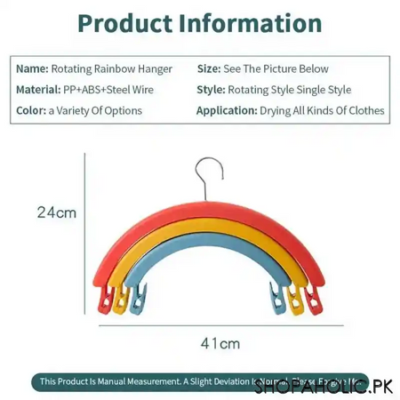 rainbow three layer clothes drying clip hanger image5