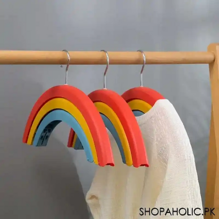 rainbow three layer clothes drying clip hanger main image
