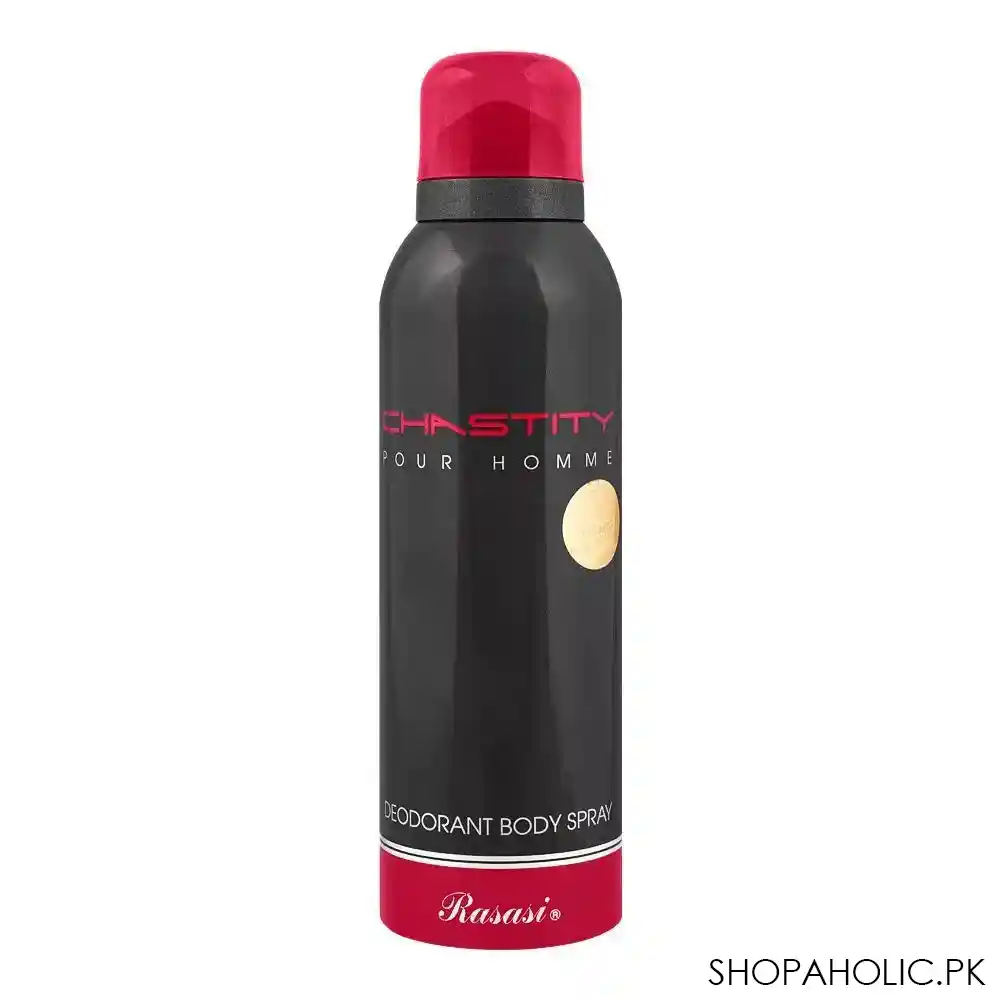 rasasi chastity deodorant spray, for men, 200ml main image