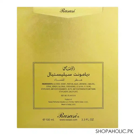 rasasi diamonte celestial pour femme eau de parfum, for women, 100ml image2