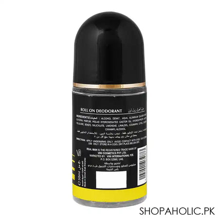 Real Man Pure Cologne Deodorant Roll On, 48 Hours Lasting, Dermatologist Tested, For Men's, 50ml - Image 2