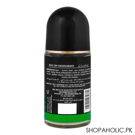 Real Man Pure Neroli Deodorant Roll On, 48 Hours Lasting, Dermatologist Tested, For Men's, 50ml - Image 2